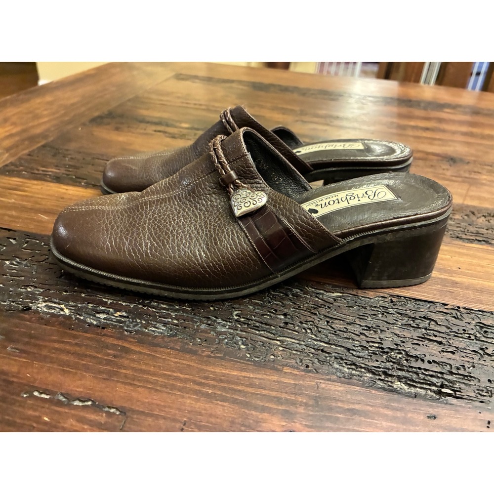 Brighton Shoes Leather Luxury Mules Braided Slip Ons Women's Size 6.5